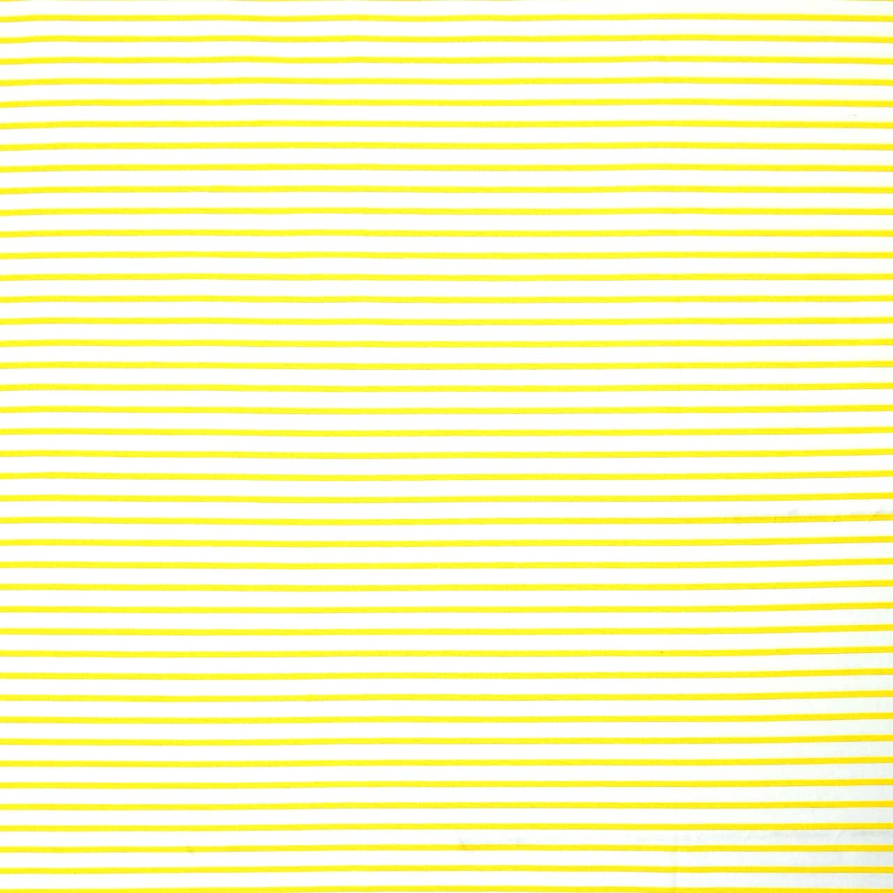 White & Yellow Stripes Cotton Fabric Mini Bolt by Loops & Threads®